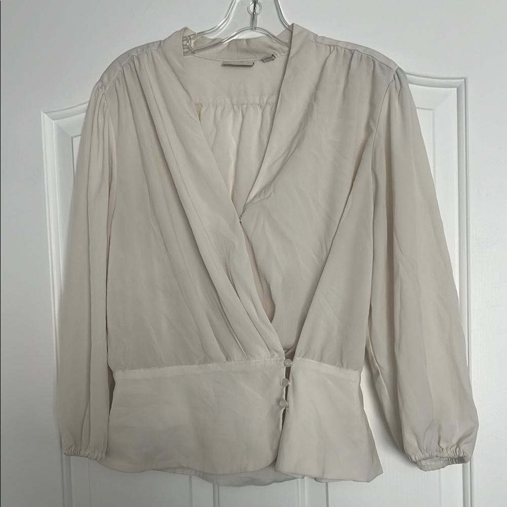 Elegant Cream Women's Blouse - LARGE